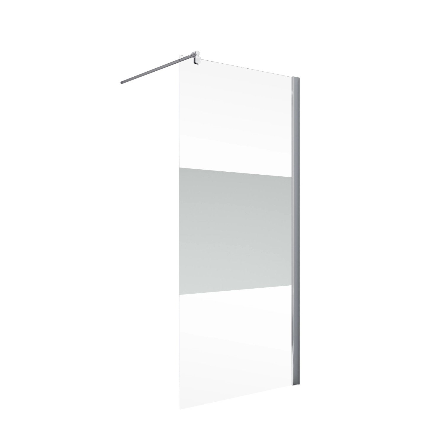 Schulte Walk-In Dusche Alexa Style 2.0 mit DekorDezent, 100x190 cm, teilgerahmte Duschwand.