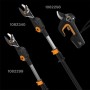 Fiskars Akku-Gartengeräte: Astschere und Hochentaster in Schwarz-Orange. Leistungsstarke Akku-Werkzeuge.