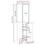 vidaXL Apothekerschrank Betongrau 30x41x144,5 cm Holzwerkstoff 855172_10