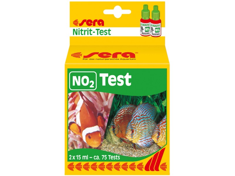 sera 04410 Nitrit Test (NO2), Wassertest für ca. 75 Messungen, misst  zuverlässig und genau den Nitritgehalt, für Süß- & Meerwasser, im Aquarium  oder Teich, 15 ml (2er Pack) : : Haustier