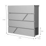 ML-Design Standbriefkasten hellgrau mit Zeitungsfach und anthrazitfarbenem Pfosten (120cm).