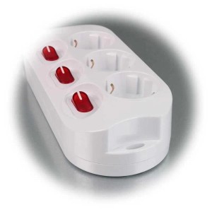 ChiliTec Tischsteckdose mit Einzelschaltung 3-fach Weiß