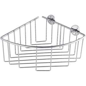 Verchromter Tesa Ablagekorb Baath Plus extratief für die Ecke in der Dusche.