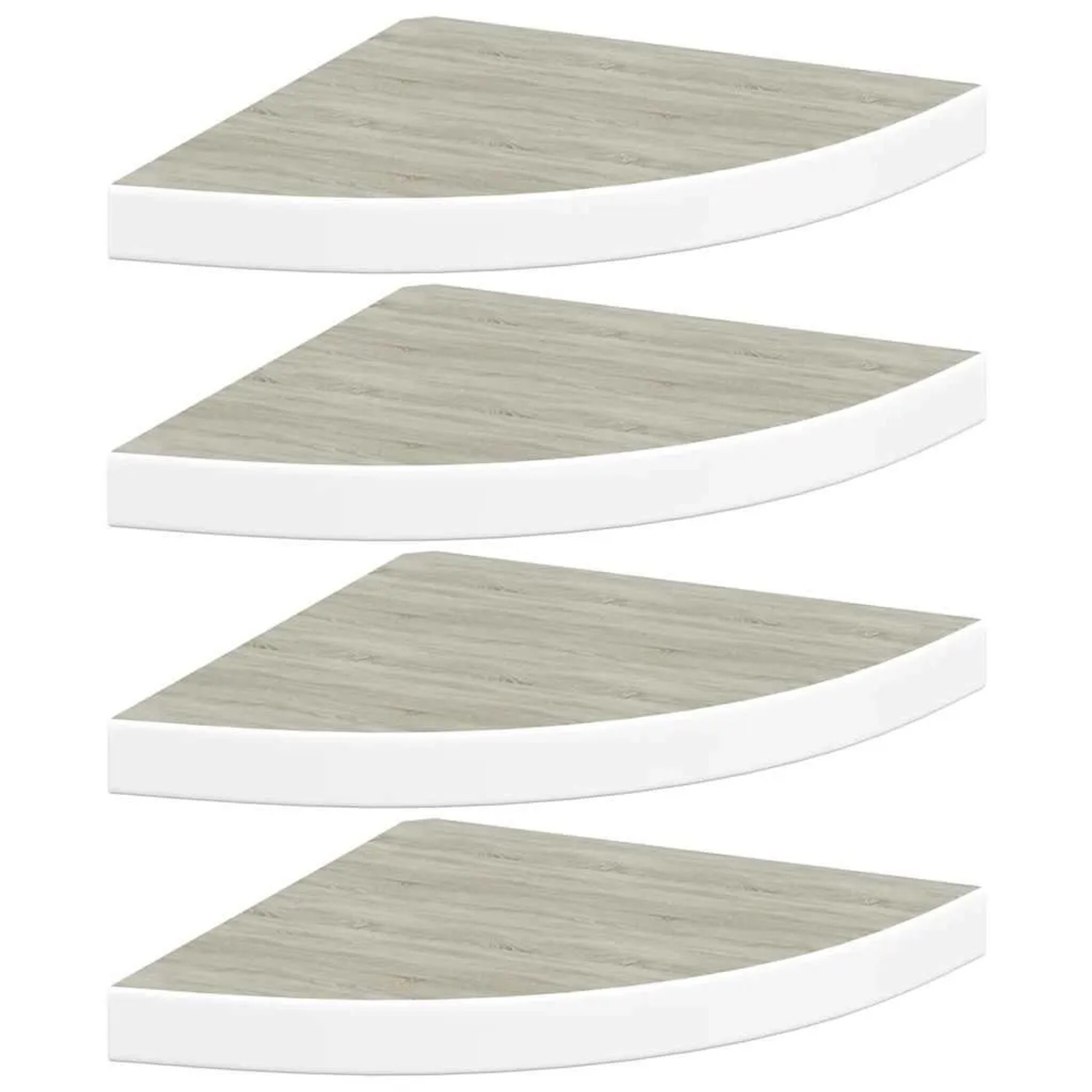 vidaXL Eck-Schweberegale 4 Stk Eichen-Optik und Weiß 35x35x3,8 cm MDF 326641