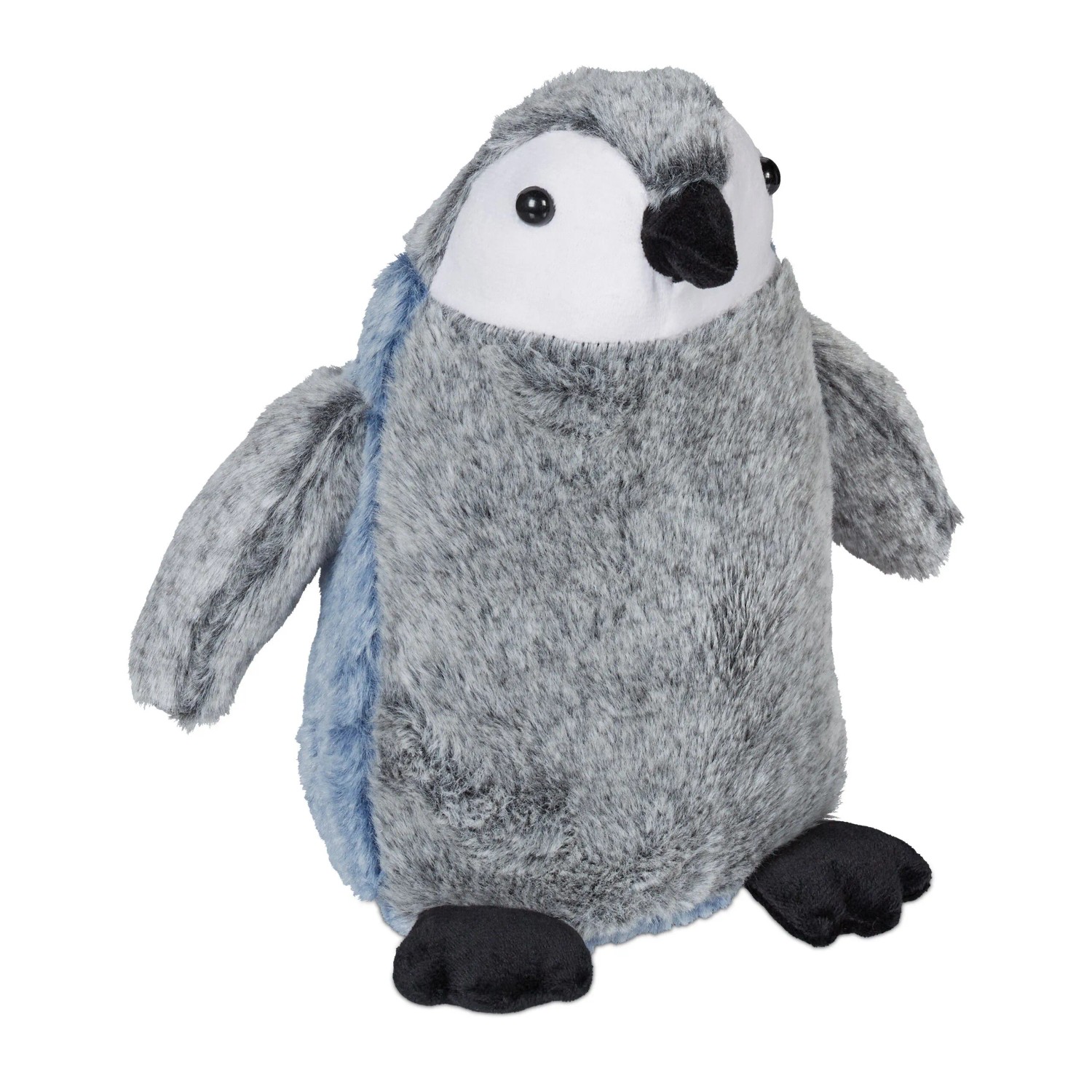 Relaxdays Türstopper Pinguin Polyester Sand Kunststoff Grau Blau Weiß Schwarz Schwer 25 cm x 24 cm x 17 cm 0,8 kg
