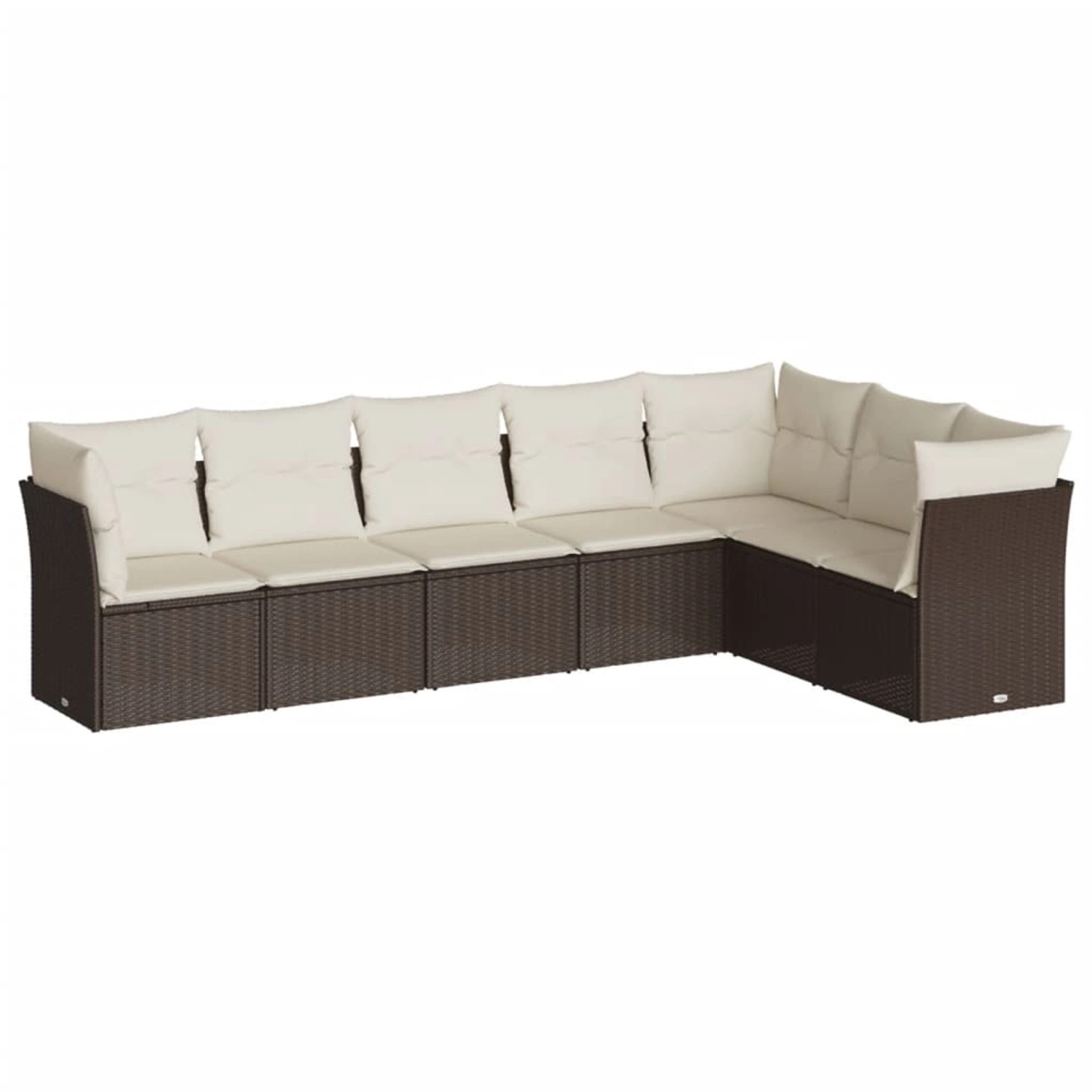 vidaXL 7-Tlg Garten-Sofagarnitur mit Kissen Braun Poly Rattan 3249582 günstig online kaufen