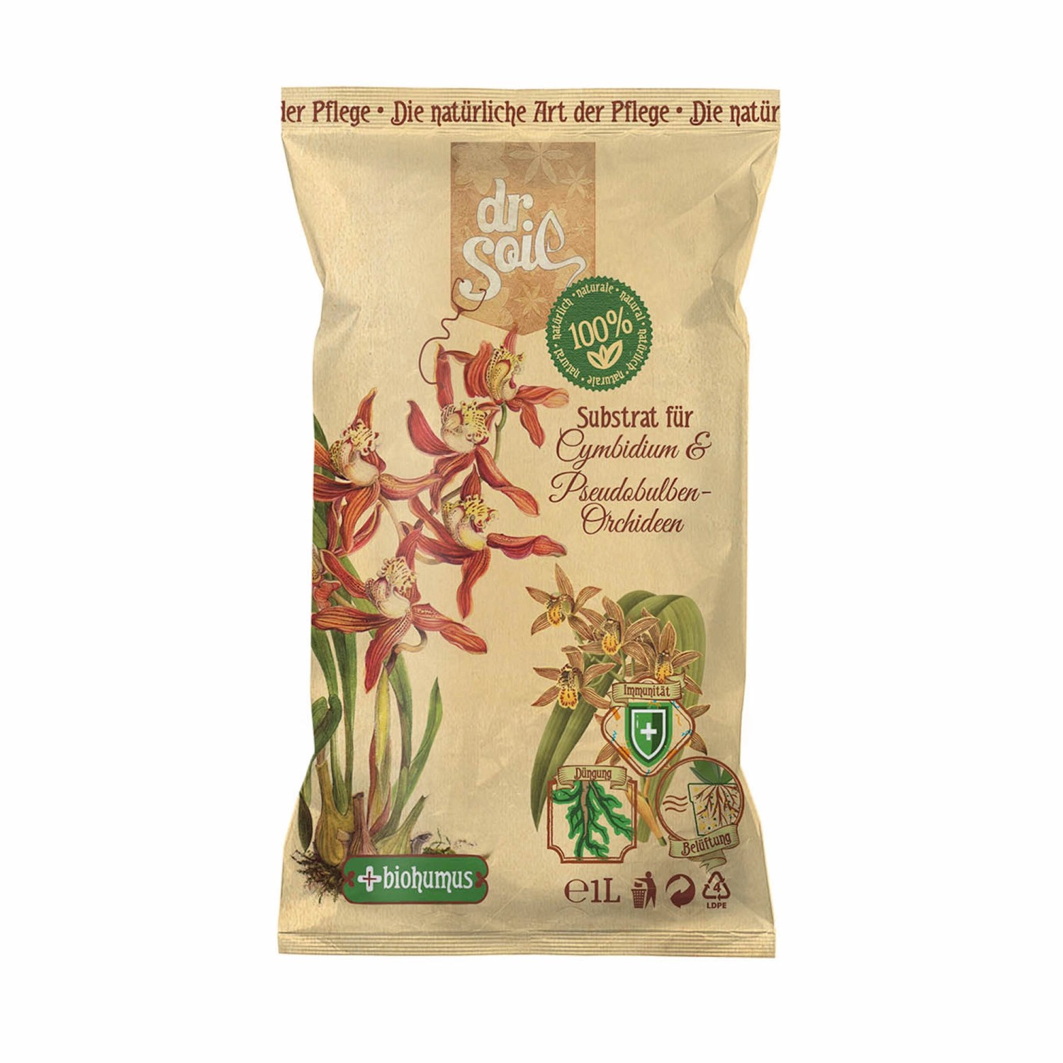 Dr.Soil Substrat für Cymbidium Orchideen 1L Beutel
