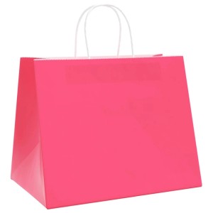 vidaXL Papiertragetaschen 250 Stk mit Henkeln Rosa 32x22x24 cm 4101679