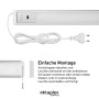 Oktaplex Riva LED Unterschrankleuchte 40cm, dimmbar, mit Sensor & Schalter, Aluminium, neutralweiß. Zeigt Montage.