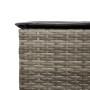 Detailaufnahme Barhocker mit Kissen, vidaXL Gartenbar-Set, graues Polyrattan.