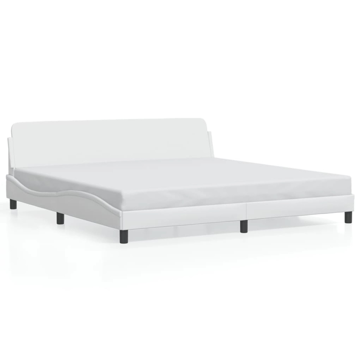 vidaXL Bettgestell Dover Weiß 200x200 cm Kunstleder 373259 günstig online kaufen