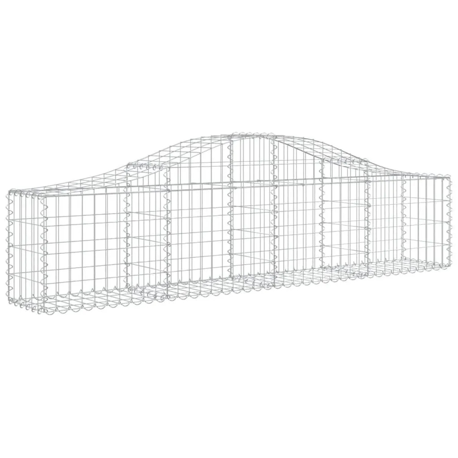 vidaXL Gabionen mit Hochbogen 3 Stk 200x30x40/60 cm Verzinktes Eisen 3145368