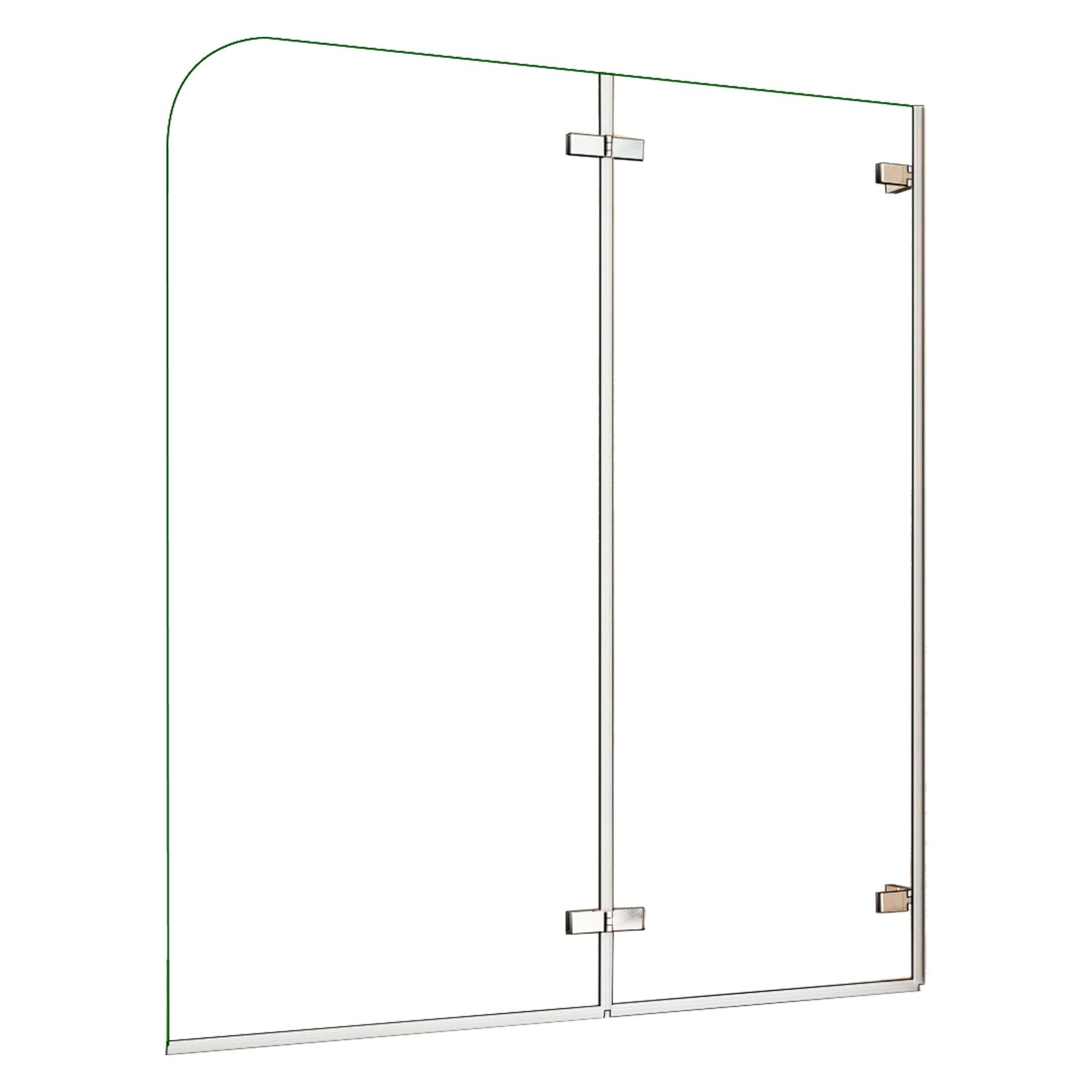 AICA 100x140cm Gebogenes Faltwand Badewanneaufsatz mit Scharnier Drehen 180°Duschabtrennung 5mm ESG Duschwand