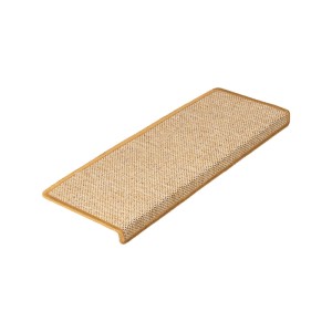 Rechteckige KARAT Stufenmatte in Sisaloptik, naturfarben und gekettelt, 23,5x65 cm.