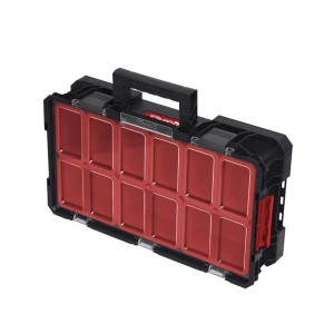 PROREGAL QBRICK Sortimentskasten Two, schwarz, mit 9 Fächern und Deckgriff.