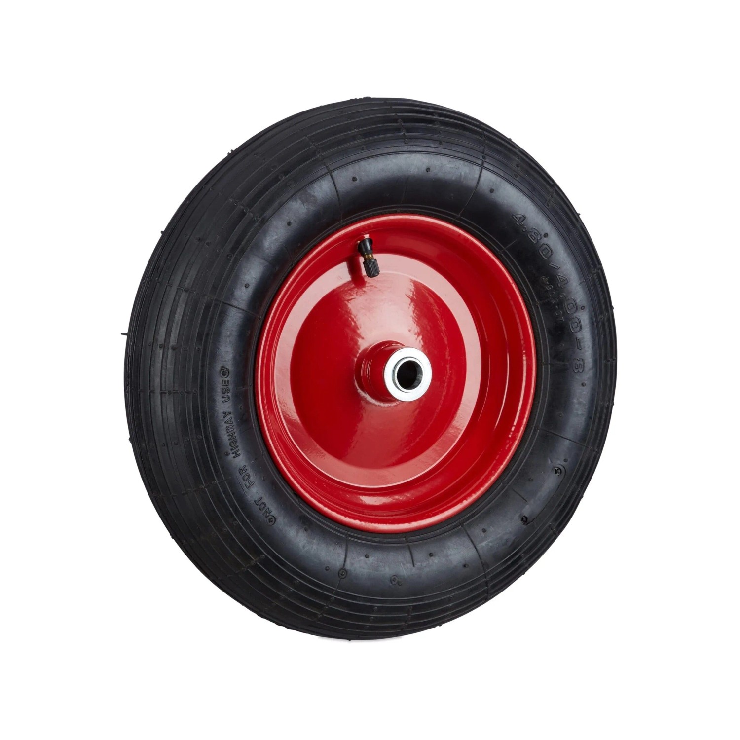Relaxdays Schubkarrenrad Gummi Schwarz Luftbereift Kugelgelagert ø 39 cm x 9 cm
