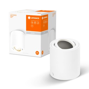 Ledvance Spot, 1-flammig, weiß, Ø 8 cm. Moderner Aufbauspot für GU10 Leuchtmittel, verstellbar.