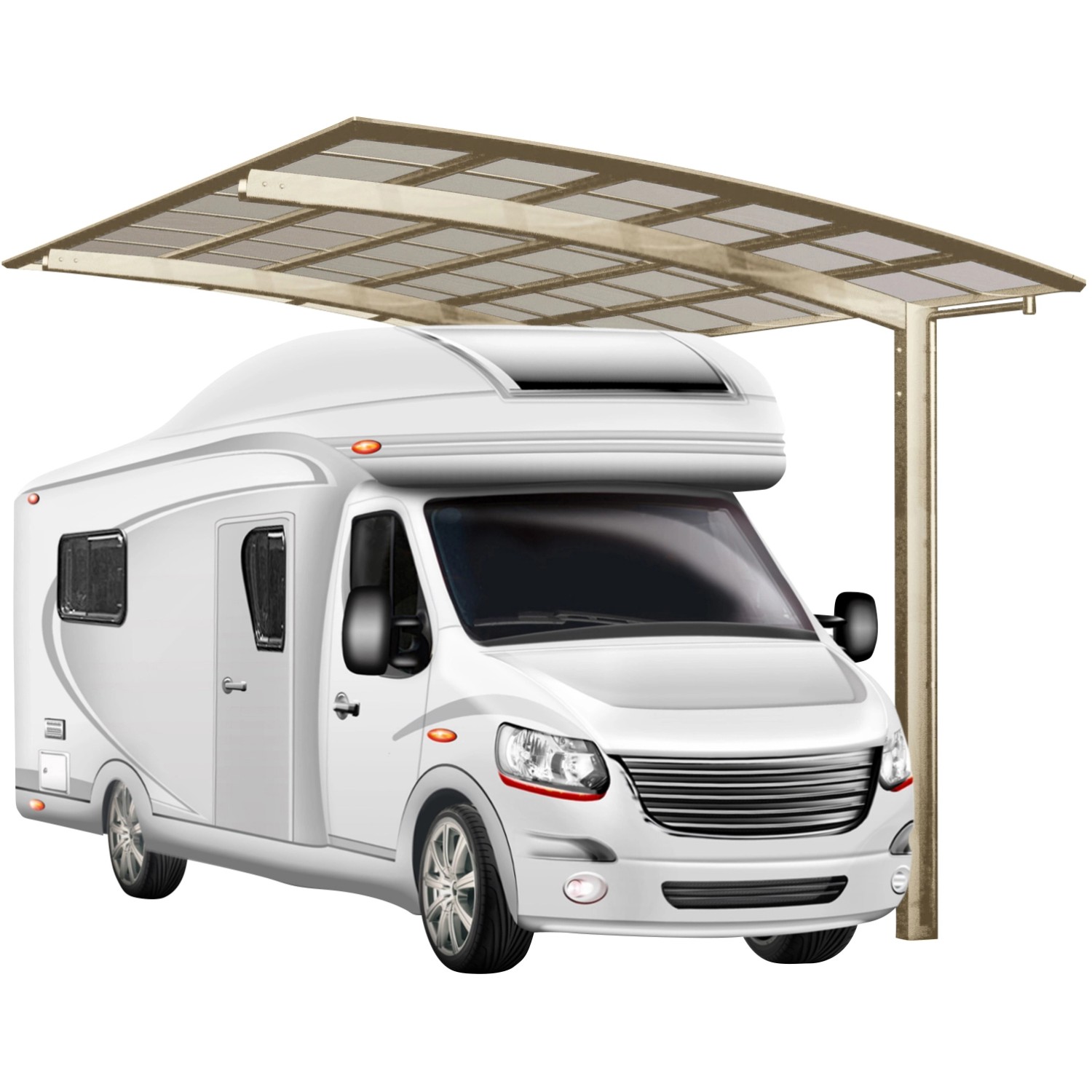 Ximax Carport Portoforte Caravan Typ 80 Edelstahl-Look 270x495cm Sonderfertigung