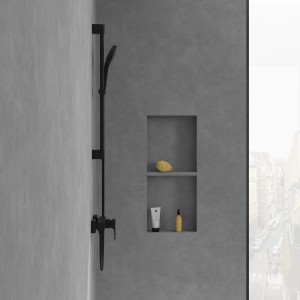 Villeroy & Boch Architectura Square Duscharmatur in Schwarz matt für die Dusche.