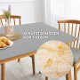 Hellgraue KARAT Tischfolie Empire 80x175 cm mit abgeschrägter Kante schützt Tisch vor Flecken.