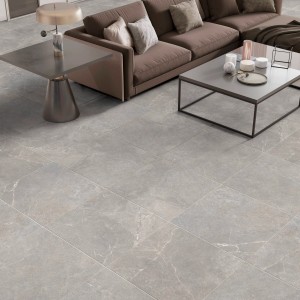 CERAMICHE SERRA Bodenfliese Metro Grau Matt, Steingut, 45x45 cm im Wohnraum verlegt.