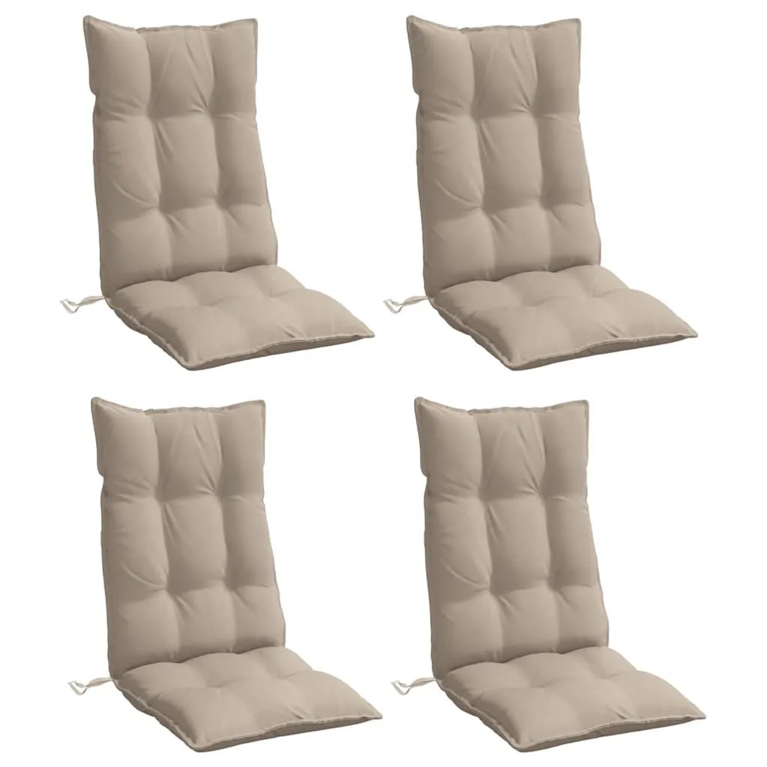 vidaXL Hochlehner-Auflagen 4 Stk Taupe Oxford-Gewebe 377627