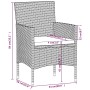 Schwarze 5-tlg. Garten Essgruppe vidaXL mit Rattan-Optik und Kissen.
