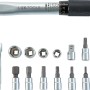 LUX Drehmomentschlüssel-Set, 19-teilig, mit Steckschlüsseln, Torx- und Sechskantbits.