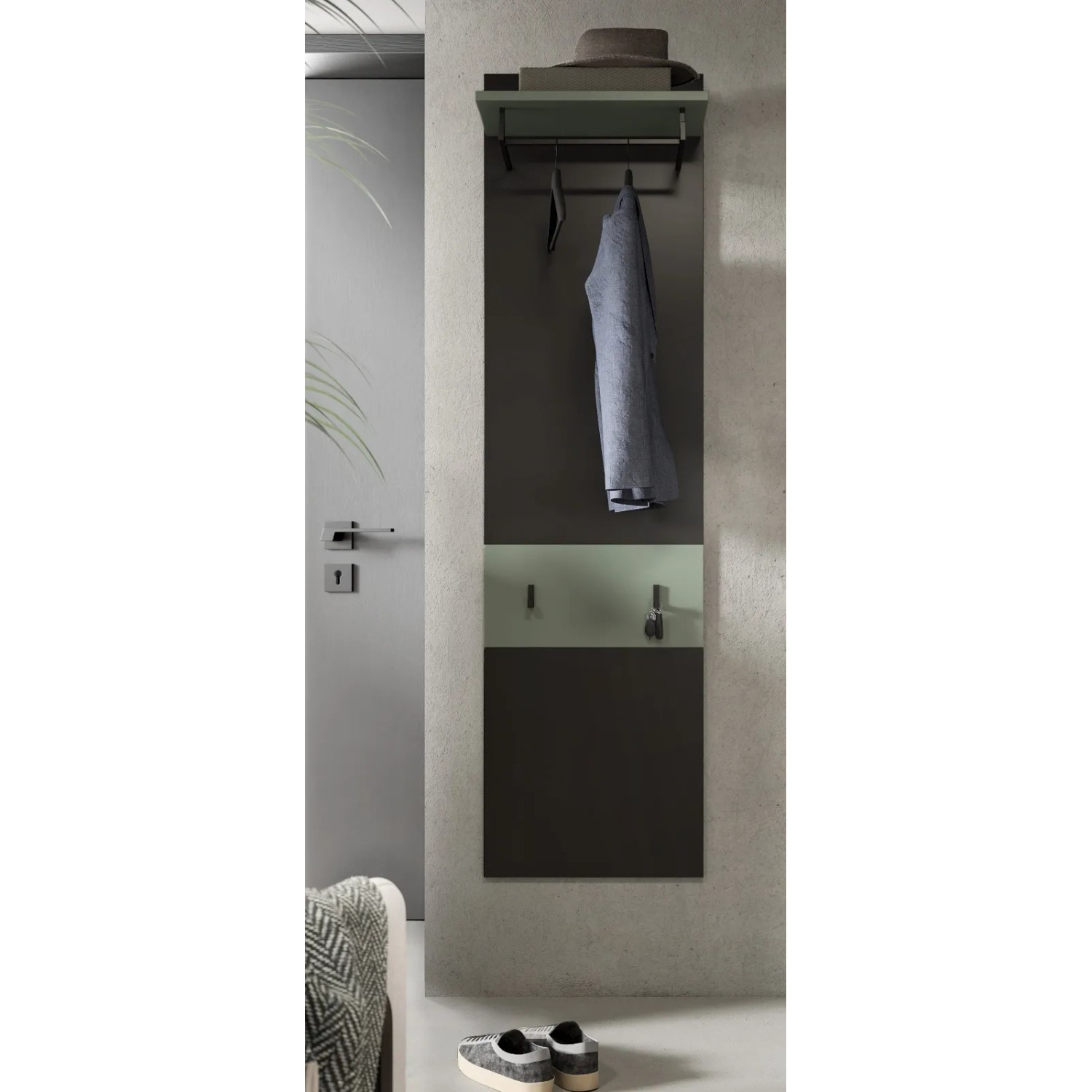 Inn.Furn Garderobenpaneel in Grau und Salbei 45 x 165 cm Cooper_5