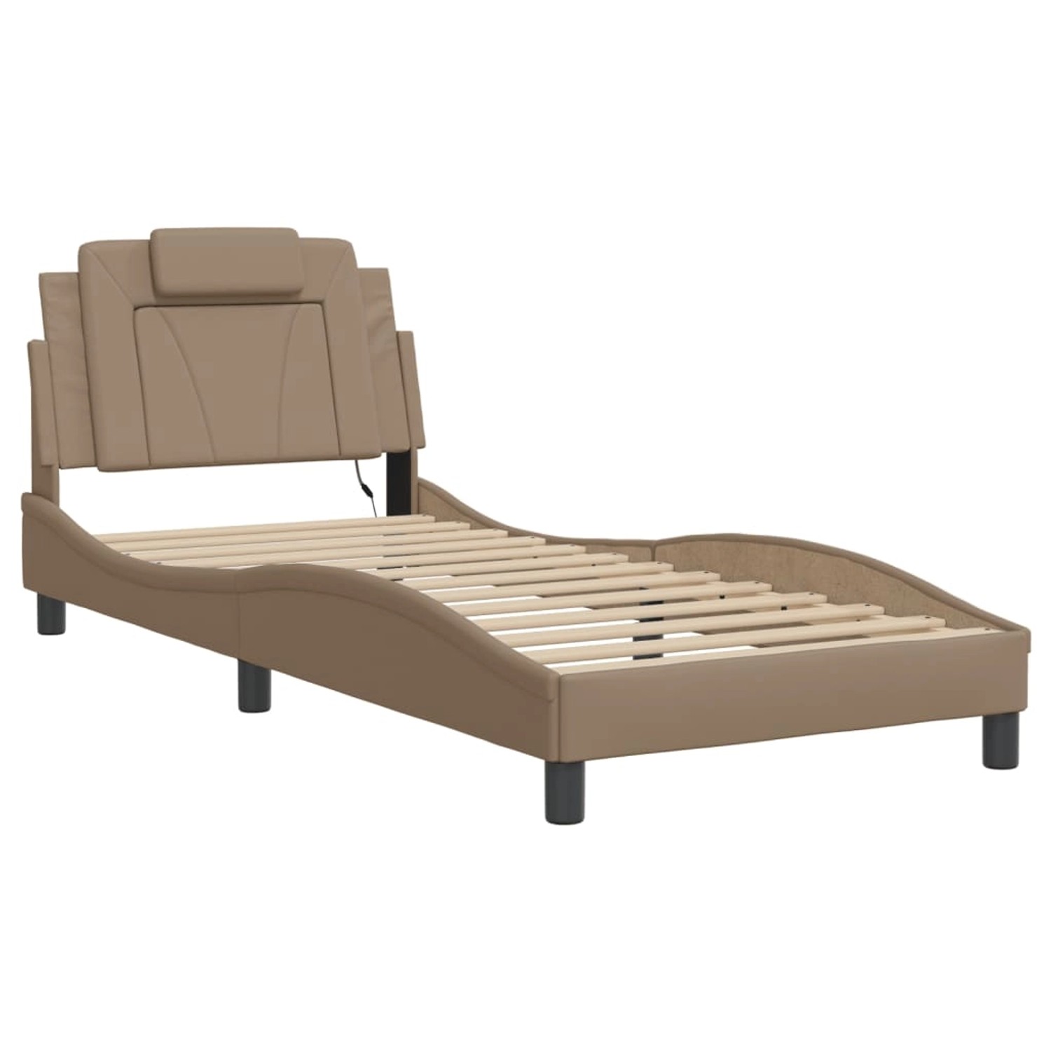 vidaXL Bettgestell Viana mit LED ohne Matratze Cappuccino-Braun 90x190 cm K günstig online kaufen