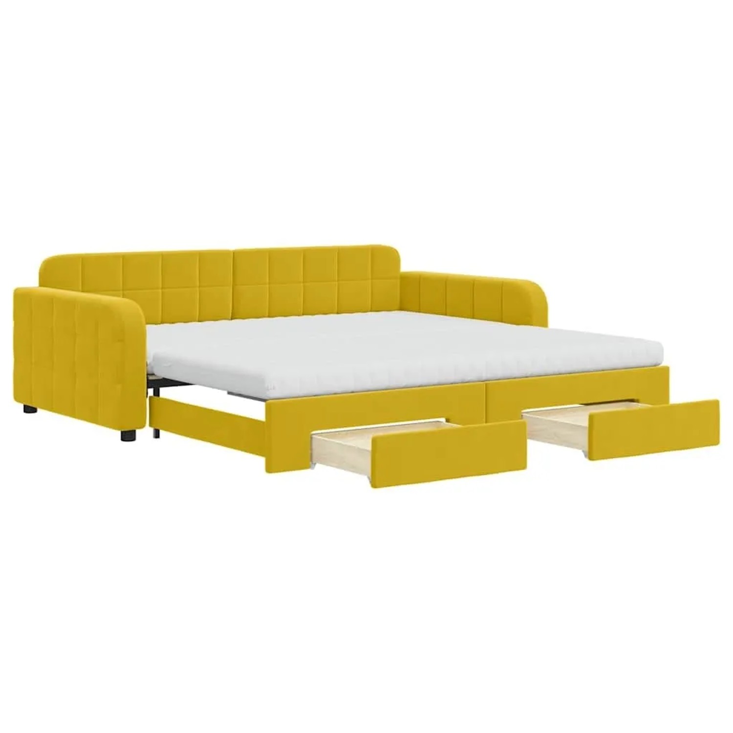 vidaXL Tagesbett Ausziehbar mit Schubladen Gelb 100x200 cm Samt 3197013 günstig online kaufen