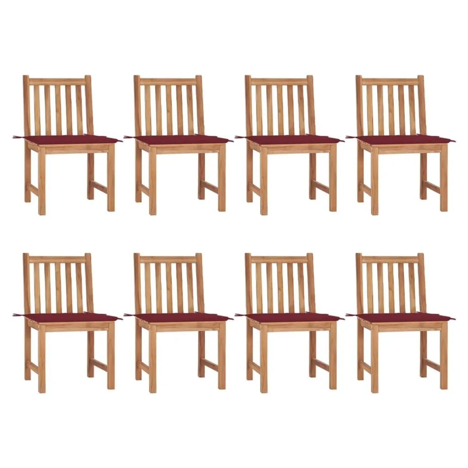 vidaXL Gartenstühle 8 Stk mit Kissen Massivholz Teak 3073151 günstig online kaufen