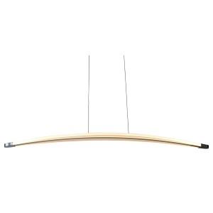 Moderne LED-Pendelleuchte Bow Chrom von Näve für ein warmweißes Licht im Raum.