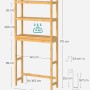 Vasagle Toilettenregal aus Holz, 26x23x163cm, naturfarben. Bad-Standregal mit 3 Ablagen.
