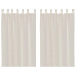 vidaXL Voile Vorhänge mit Lasche 2 Stk Creme 4102267