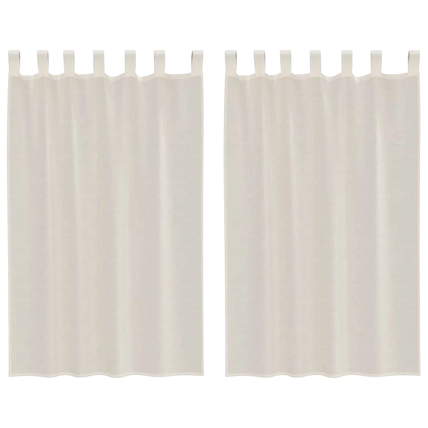 vidaXL Voile Vorhänge mit Lasche 2 Stk Creme 4102267 günstig online kaufen