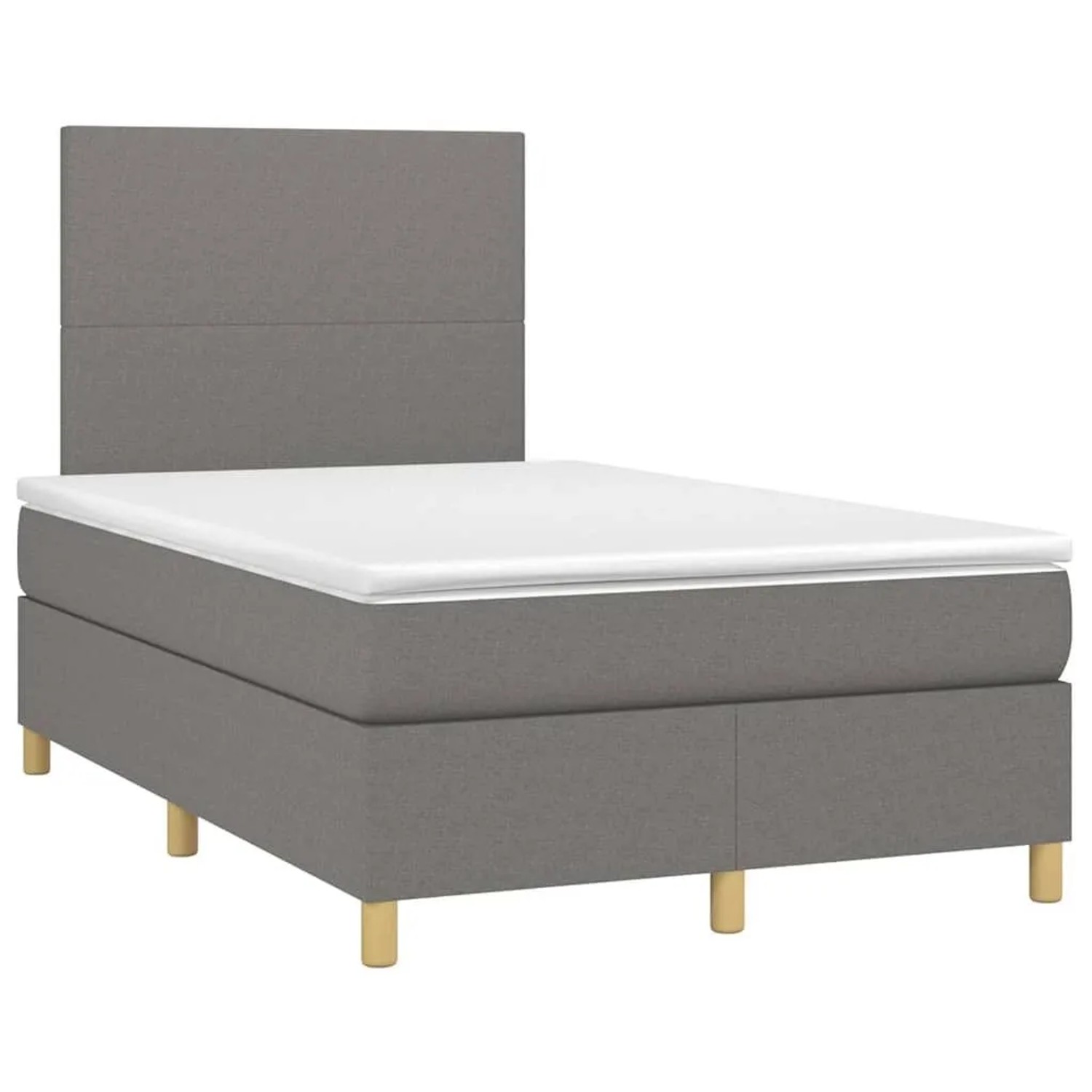 vidaXL Boxspringbett mit Matratze & LED Dunkelgrau 120x190 cm Stoff 3270233 günstig online kaufen