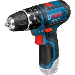 Bosch Professional GSB 12V-15 Akku-Schlagbohrschrauber, blau/schwarz, mit Bohrfutter.