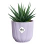 Lila Elho Blumentopf Vibes Fold Mini, Ø 11 cm, mit grüner Pflanze. Ideal als Übertopf für Zimmerpflanzen.