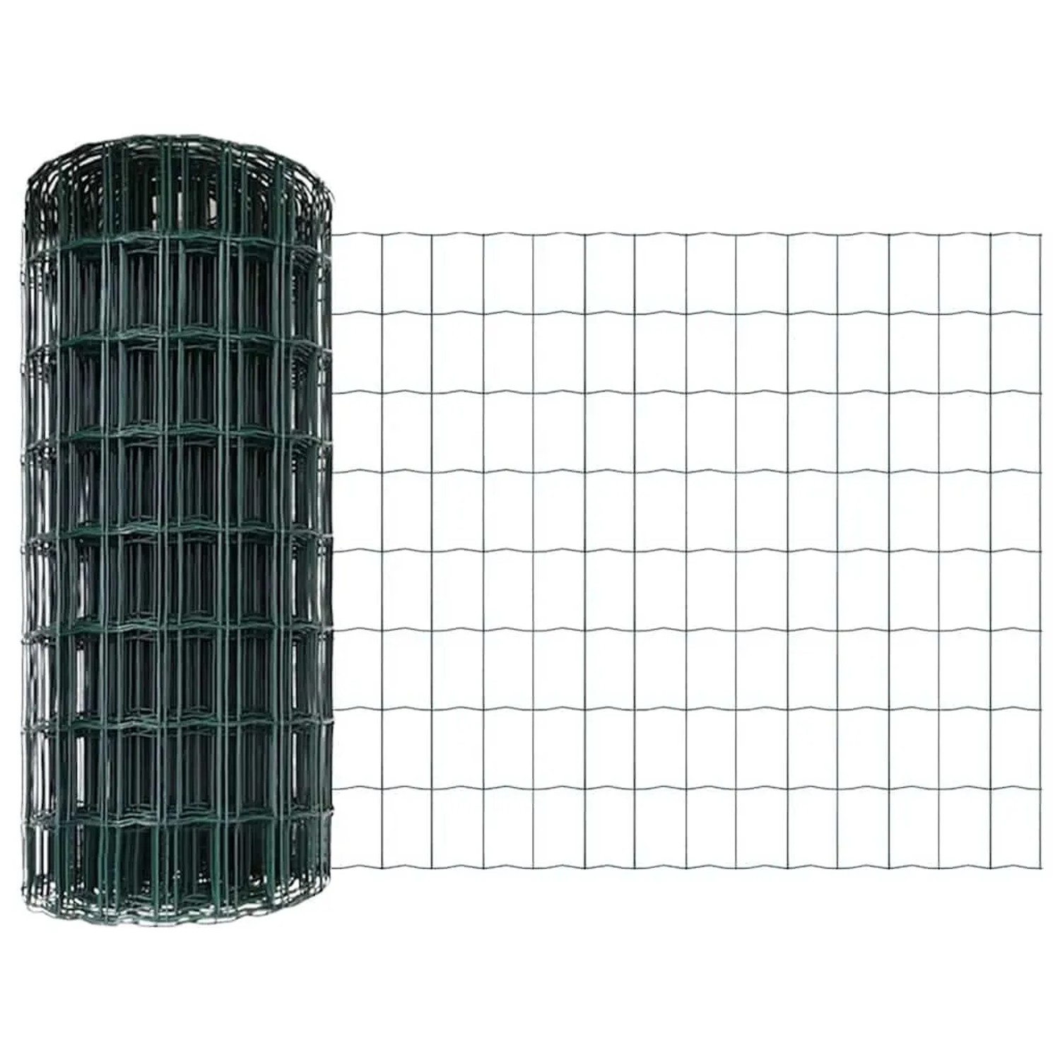 vidaXL Zaun mit Pfosten Grün 0,4 x 10 m Stahl und PVC 3335988