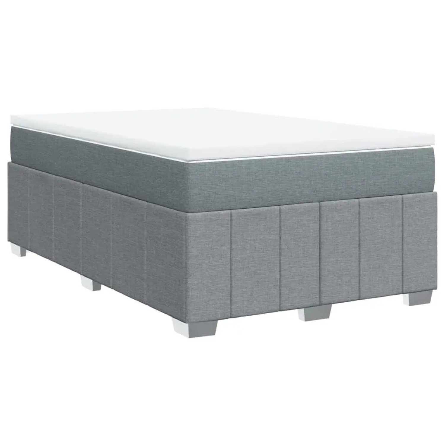 vidaXL Boxspringbett mit Matratze Hellgrau 120x190 cm Stoff 3285456