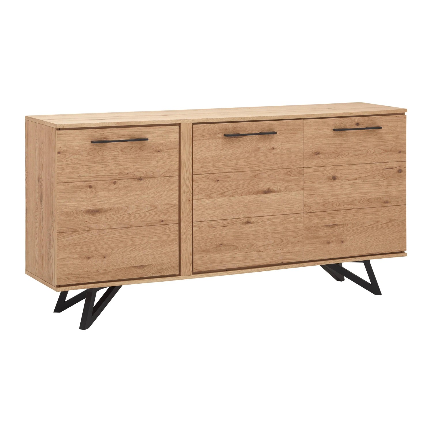 Bessagi Home Sideboard Emilio Eichefarben Echtholz