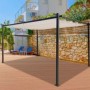 Jet-Line Pavillon Luxor Light mit Schiebedach, 3x4 m, anthrazit/beige. Gartenpavillon für Terrasse und Garten.