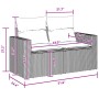 Schwarzes 9-teiliges Garten-Sofa-Set aus Poly Rattan von vidaXL mit Maßen.