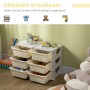 HOMCOM Schubladenschrank für Kinder mit sechs Schubladen zur Aufbewahrung von Spielzeug.