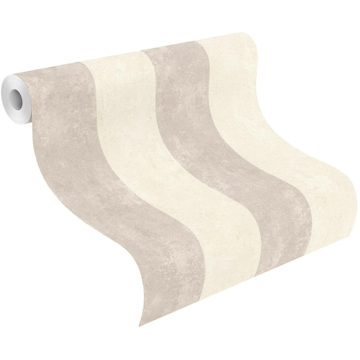 Rasch Vliestapete Tapetenwechsel II mit Streifen in Creme und Grau, Rollenmaß 10,05x0,53m.