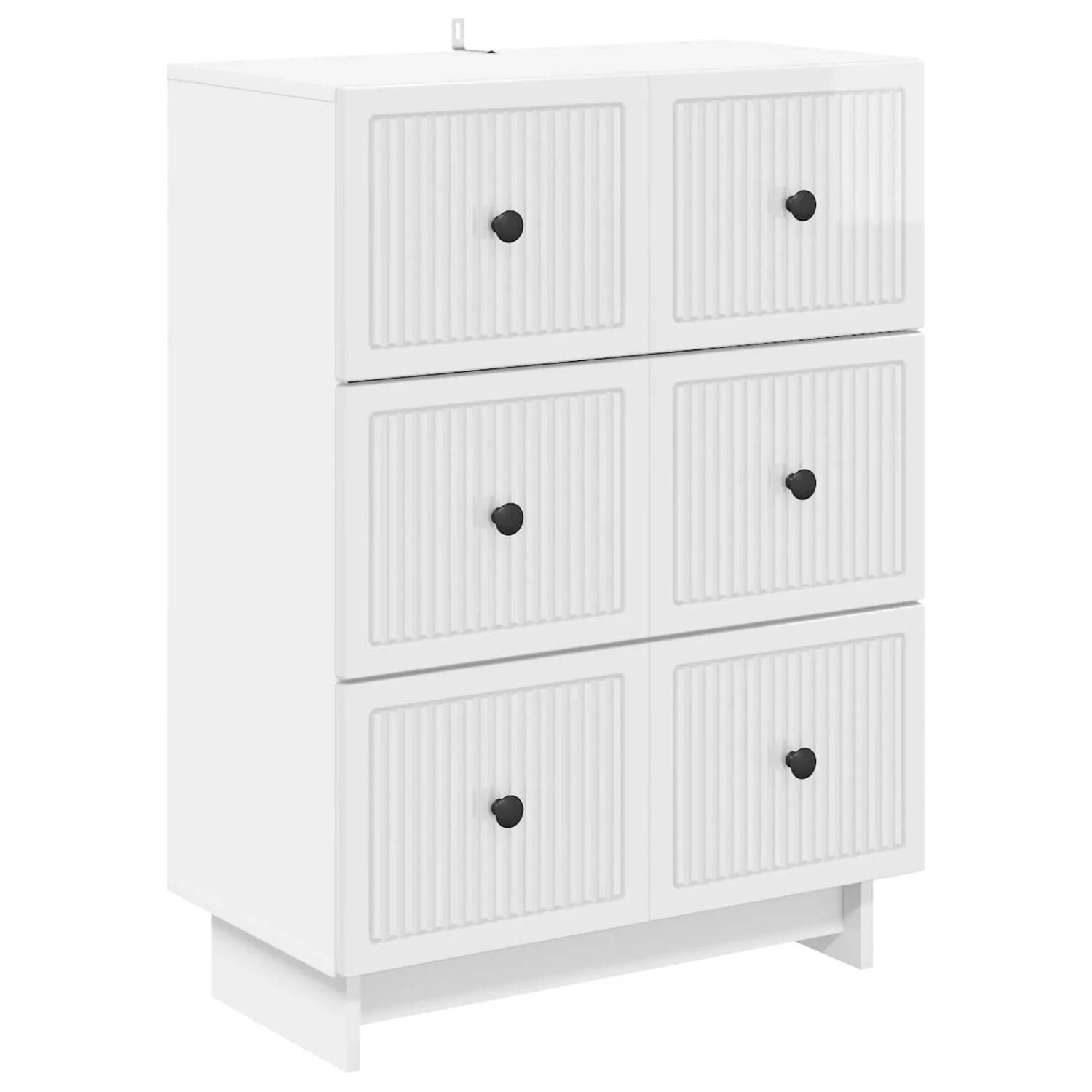 vidaXL Schubladenschrank Hochglanz Weiß 66 x 34,5 x 90 cm 893919