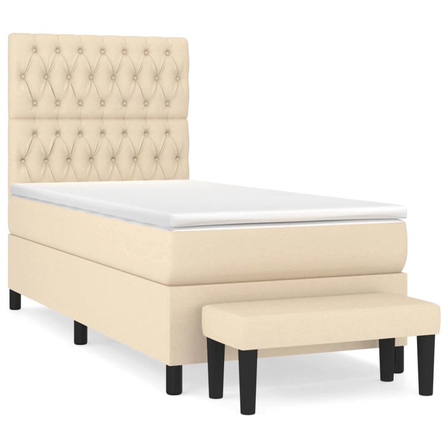 vidaXL Boxspringbett mit Matratze Creme 90x200 cm Stoff1368736 günstig online kaufen