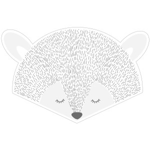 ESTAhome Wandtattoo Tierkopf, hellgrau, 70x46,5cm. Dekoratives Wandtattoo fürs Kinderzimmer.