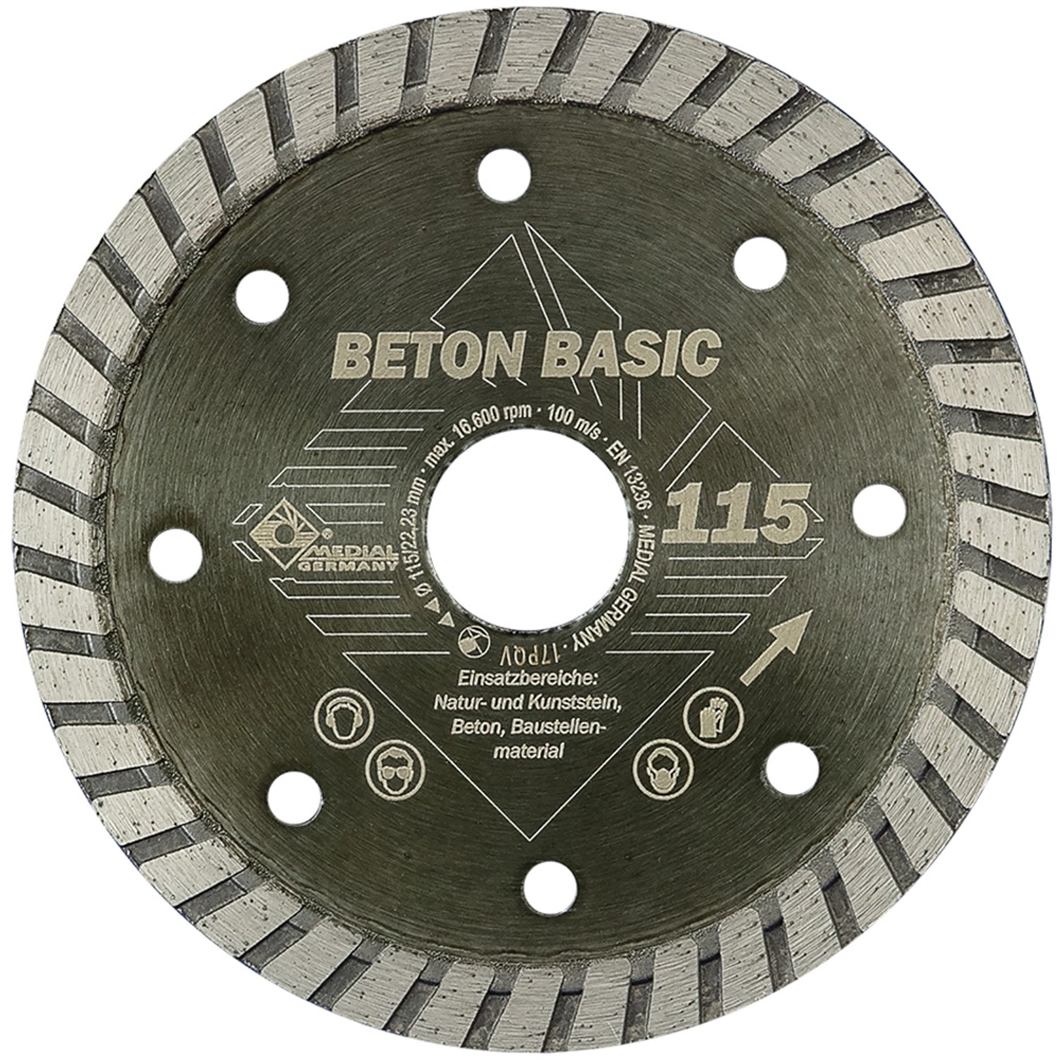 Medial Diamant Trennscheibe Beton Basic Ø 115 / 22,23 mm